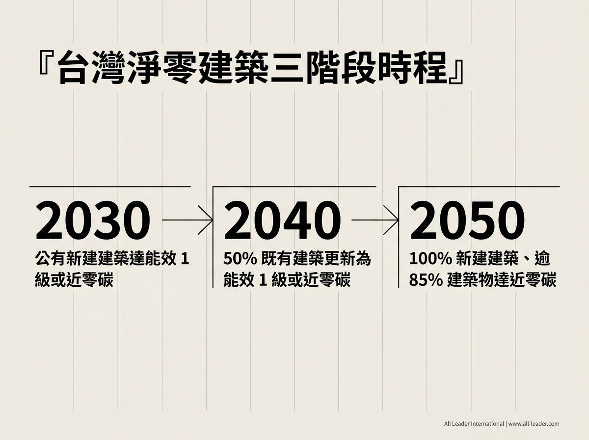 台灣淨零建築三階段時程