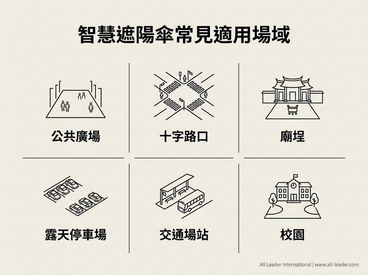 智慧遮陽傘的常見適用場域