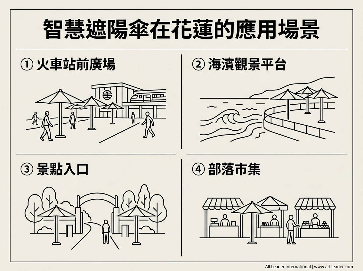 智慧遮陽傘在花蓮觀光的應用場景