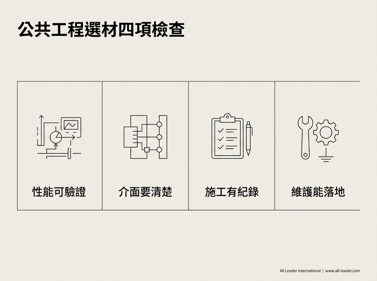 高品質公共工程的建材選擇檢查表